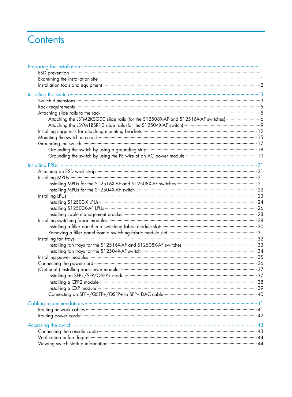 H3C Technologies H3C S12500X-AF Series Switches User Manual | Page 3 / 53