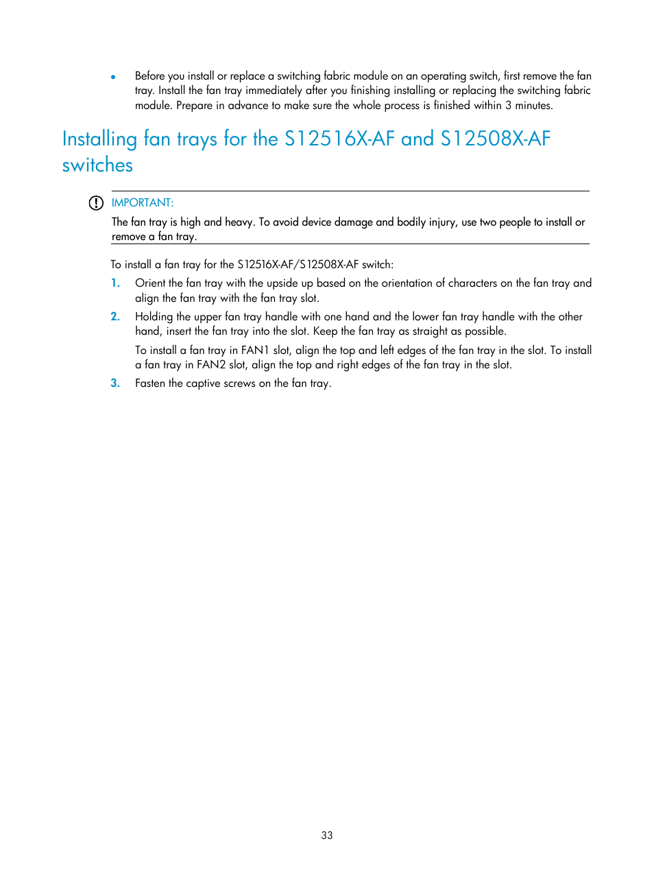 H3C Technologies H3C S12500X-AF Series Switches User Manual | Page 37 / 53
