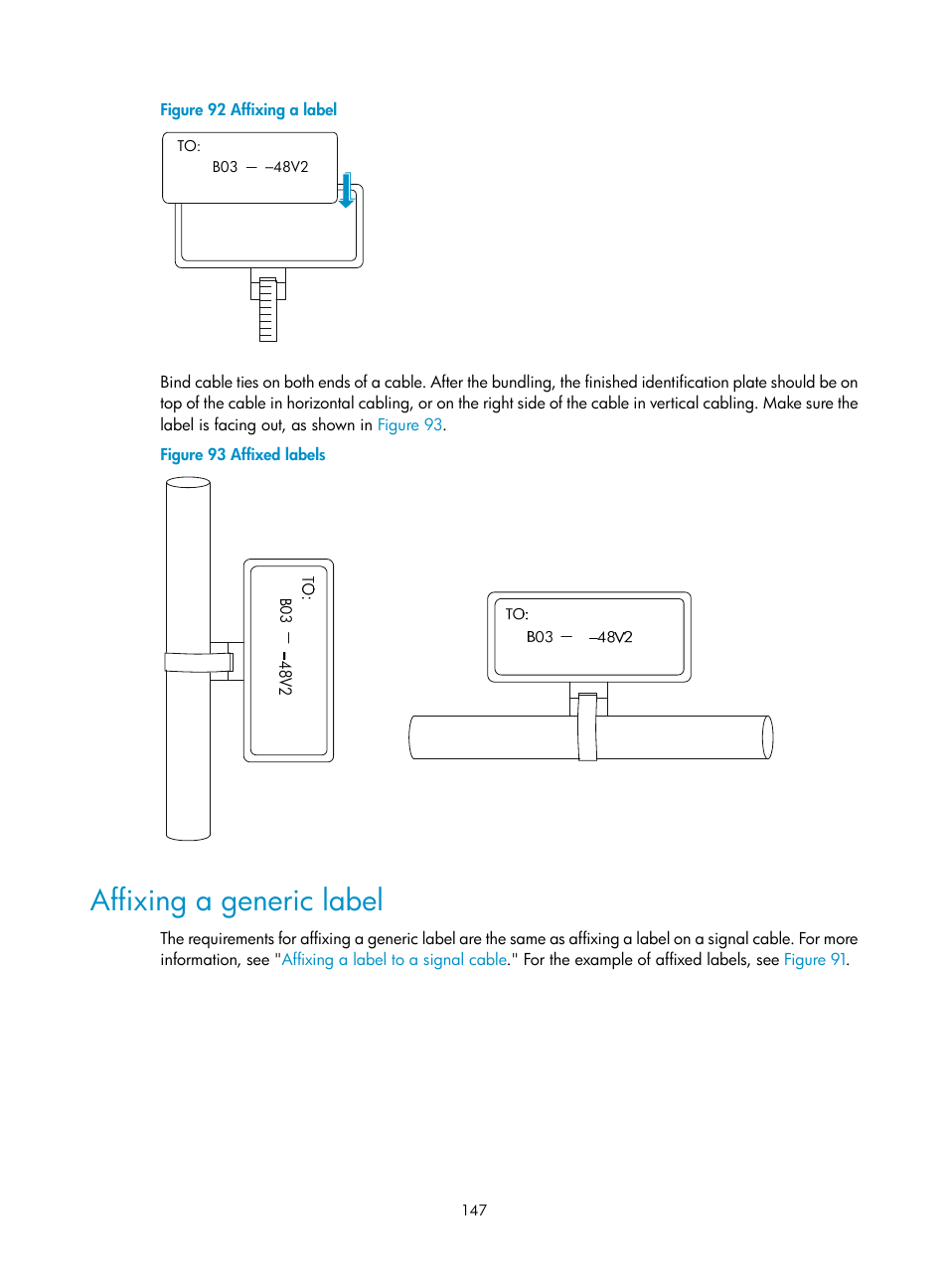 Affixing a generic label | H3C Technologies H3C S12500 Series Switches User Manual | Page 157 / 170