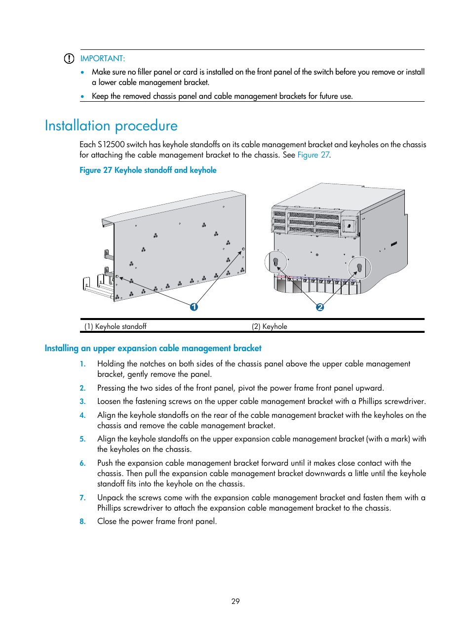 Installation procedure | H3C Technologies H3C S12500 Series Switches User Manual | Page 39 / 170