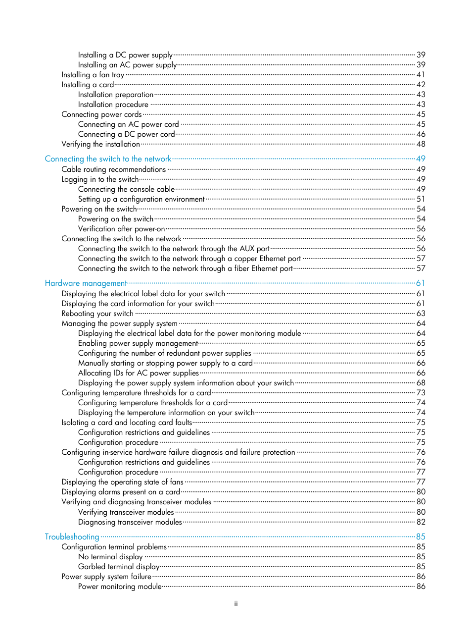 H3C Technologies H3C S12500 Series Switches User Manual | Page 8 / 170