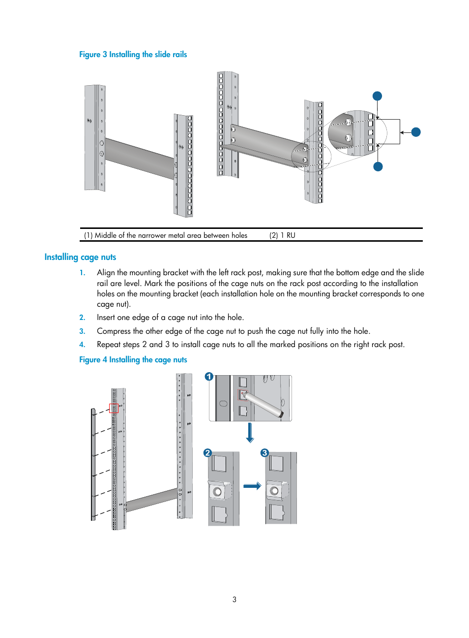 Installing cage nuts | H3C Technologies H3C S12500 Series Switches User Manual | Page 6 / 21