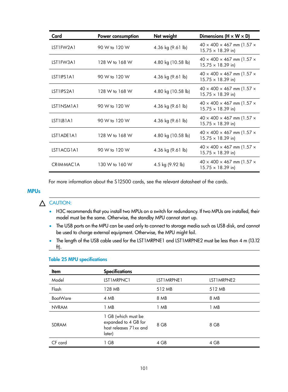 Mpus | H3C Technologies H3C S12500 Series Switches User Manual | Page 111 / 163