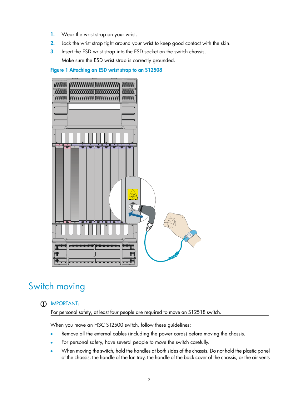 Switch moving | H3C Technologies H3C S12500 Series Switches User Manual | Page 12 / 163