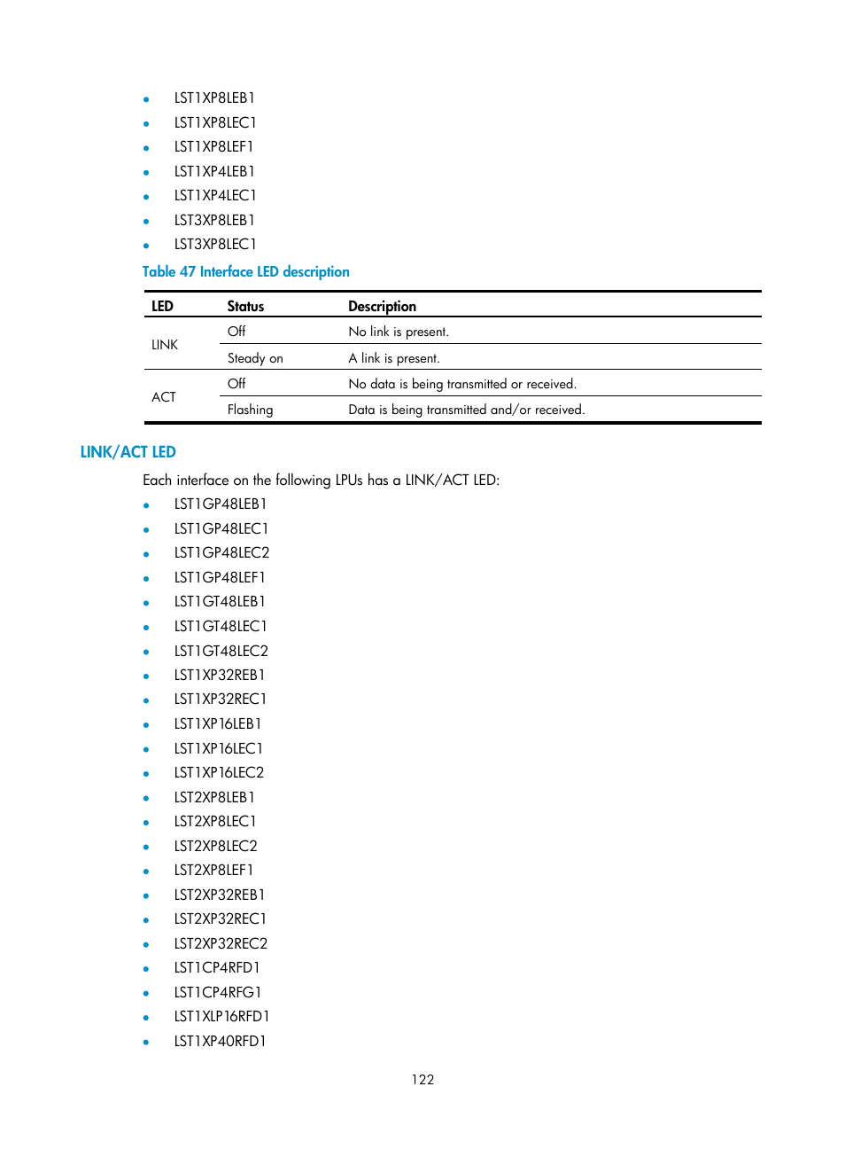 Link/act led | H3C Technologies H3C S12500 Series Switches User Manual | Page 132 / 163