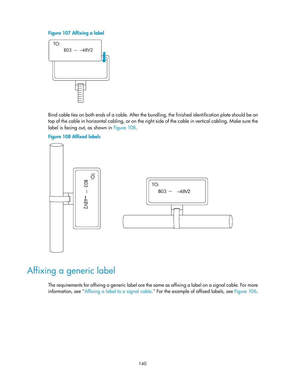 Affixing a generic label | H3C Technologies H3C S12500 Series Switches User Manual | Page 150 / 163