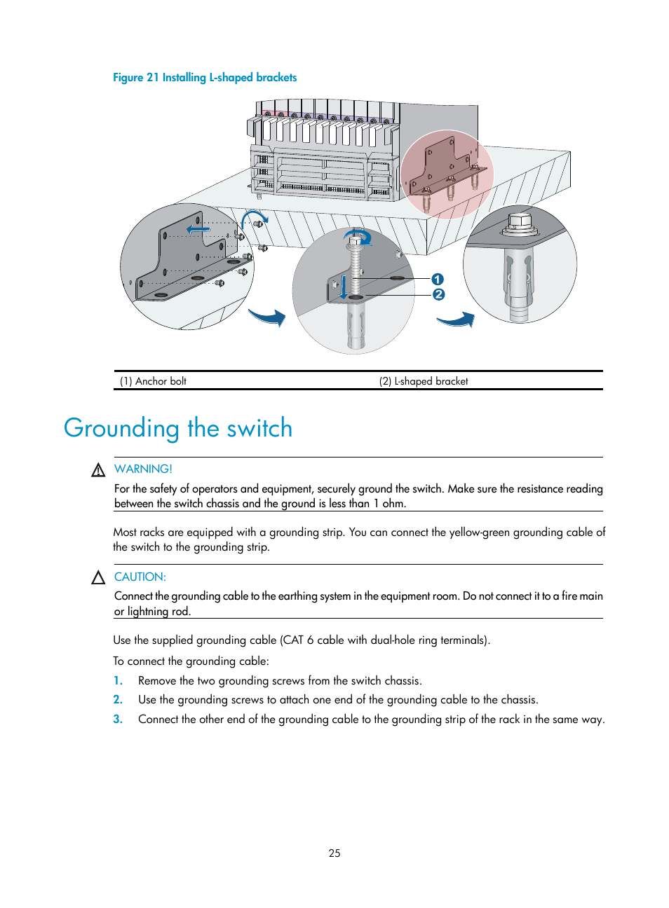 Grounding the switch | H3C Technologies H3C S12500 Series Switches User Manual | Page 35 / 163