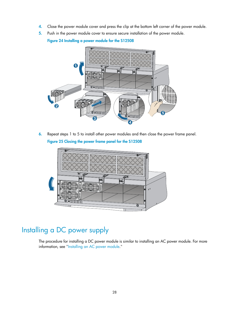 Installing a dc power supply | H3C Technologies H3C S12500 Series Switches User Manual | Page 38 / 163