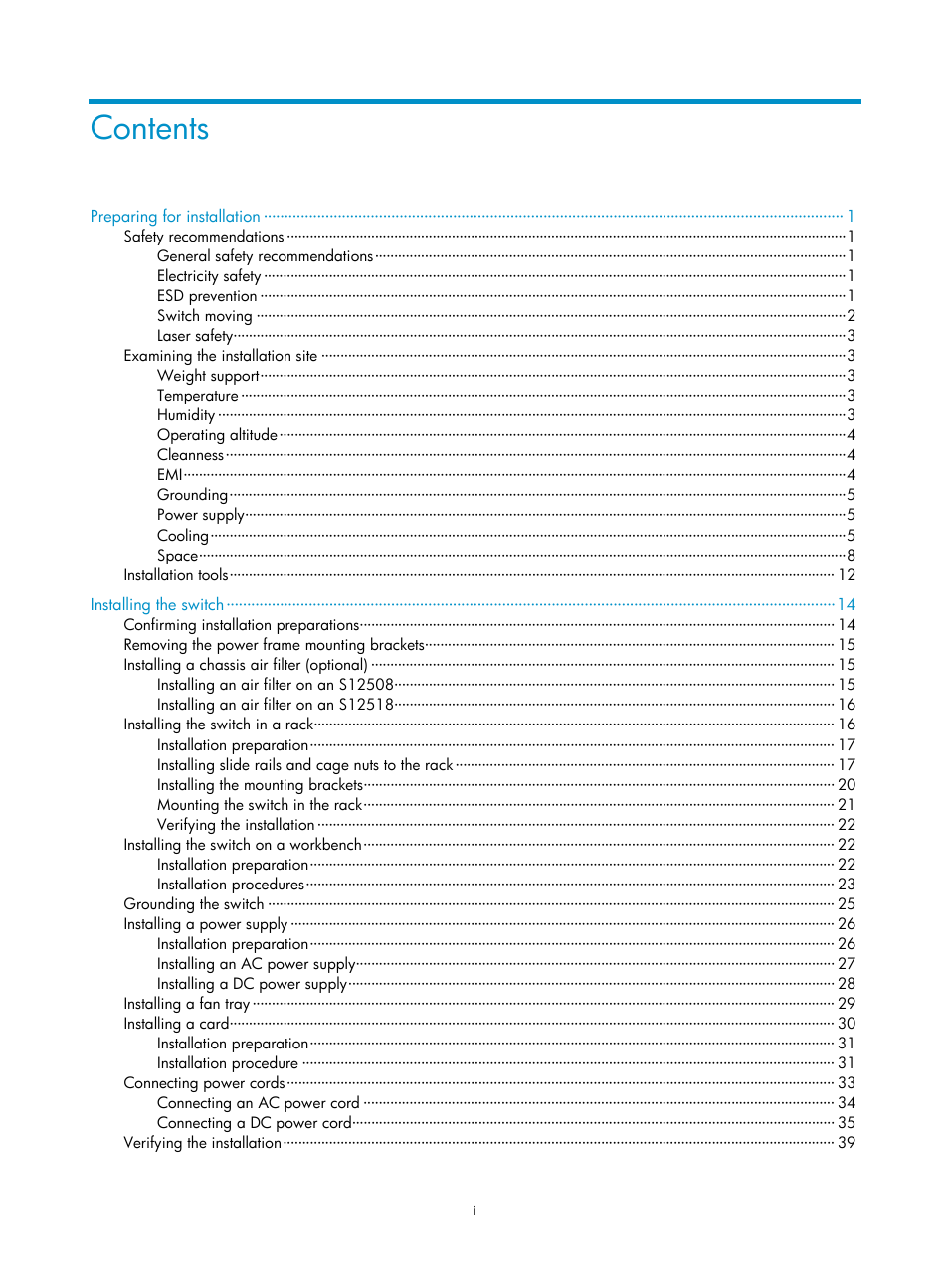 H3C Technologies H3C S12500 Series Switches User Manual | Page 7 / 163