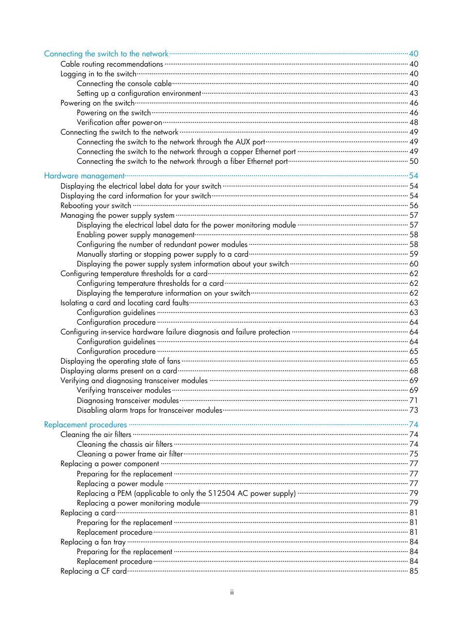 H3C Technologies H3C S12500 Series Switches User Manual | Page 8 / 163