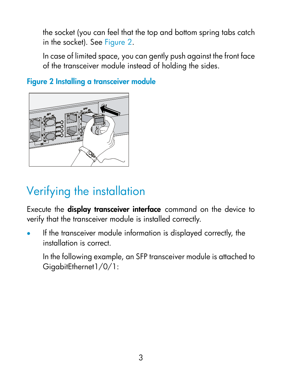 Verifying the installation | H3C Technologies H3C S12500 Series Switches User Manual | Page 3 / 8