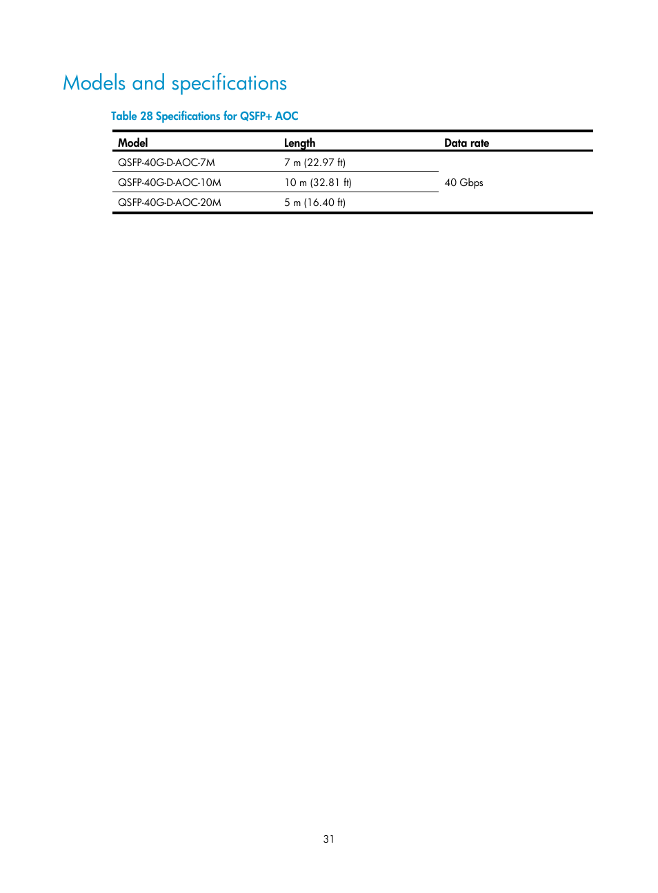 Models and specifications | H3C Technologies H3C S12500 Series Switches User Manual | Page 37 / 42