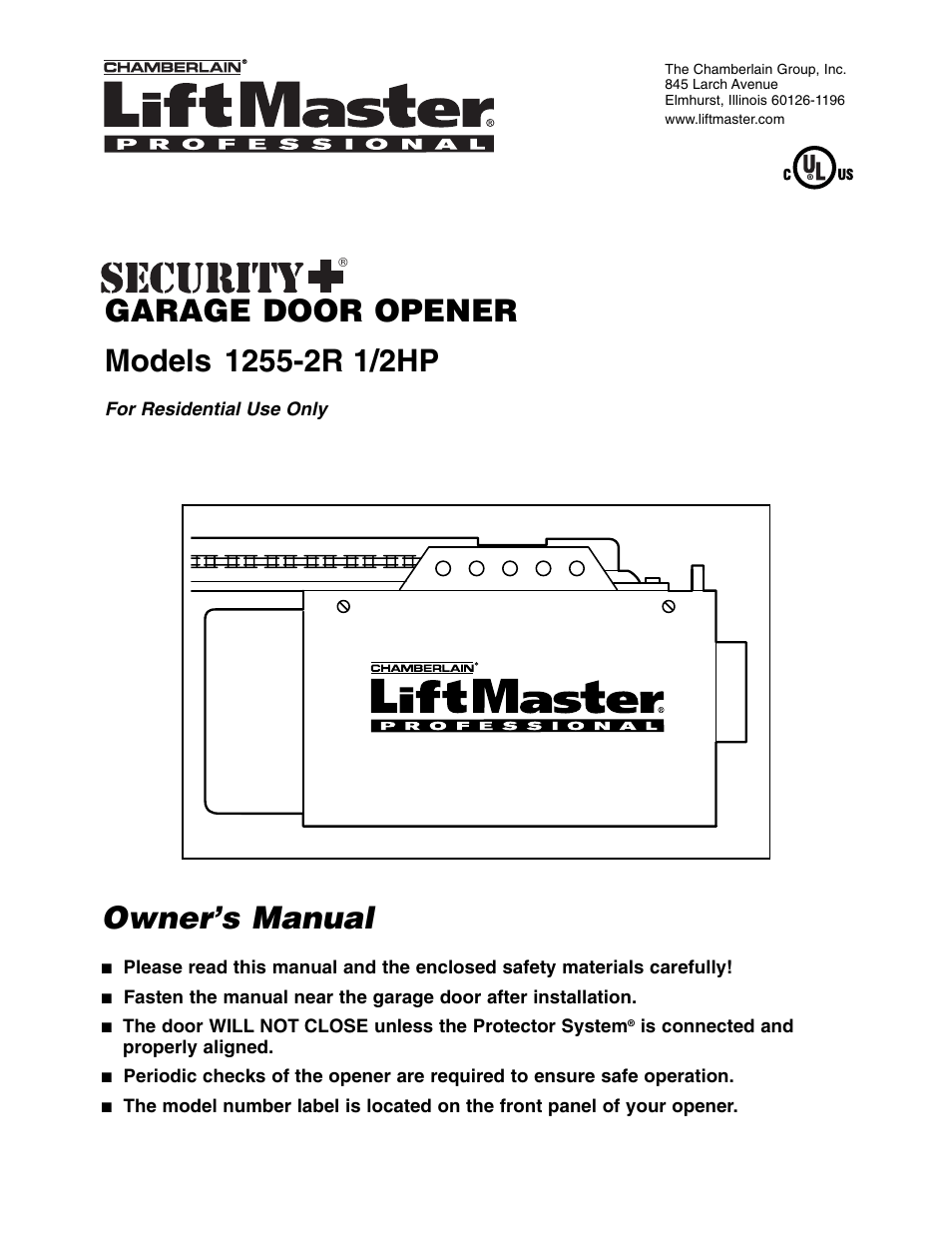 Chamberlain 1255-2R User Manual | 36 pages