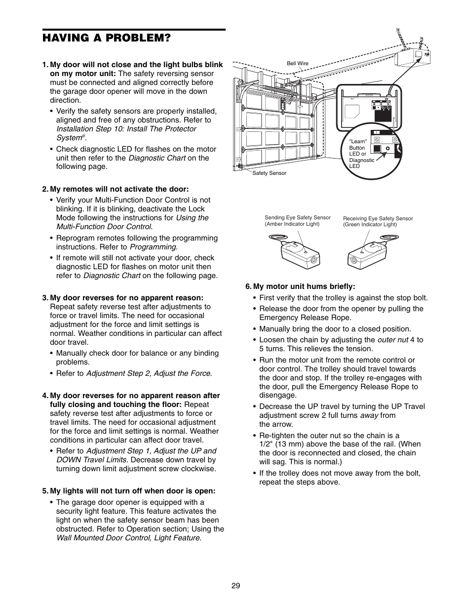 Having a problem | Chamberlain 1255-2R User Manual | Page 29 / 36