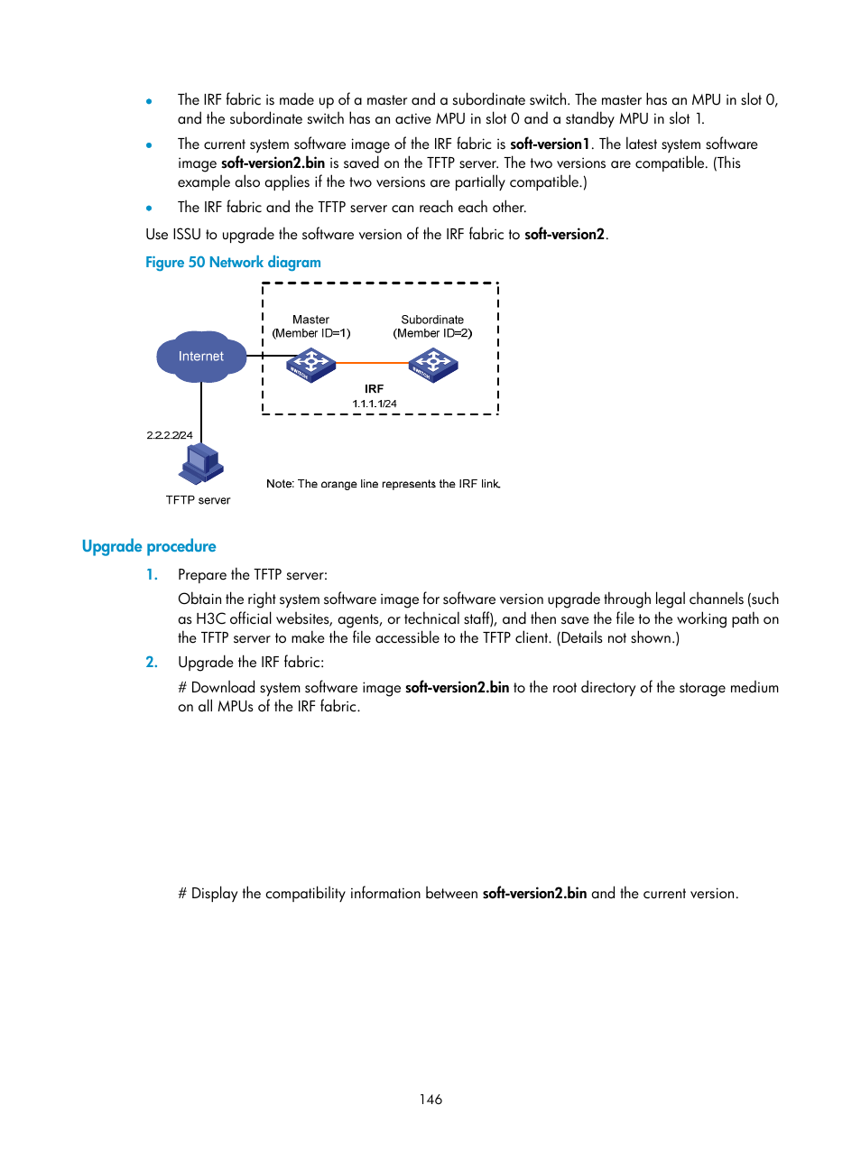 Upgrade procedure | H3C Technologies H3C S12500 Series Switches User Manual | Page 158 / 237