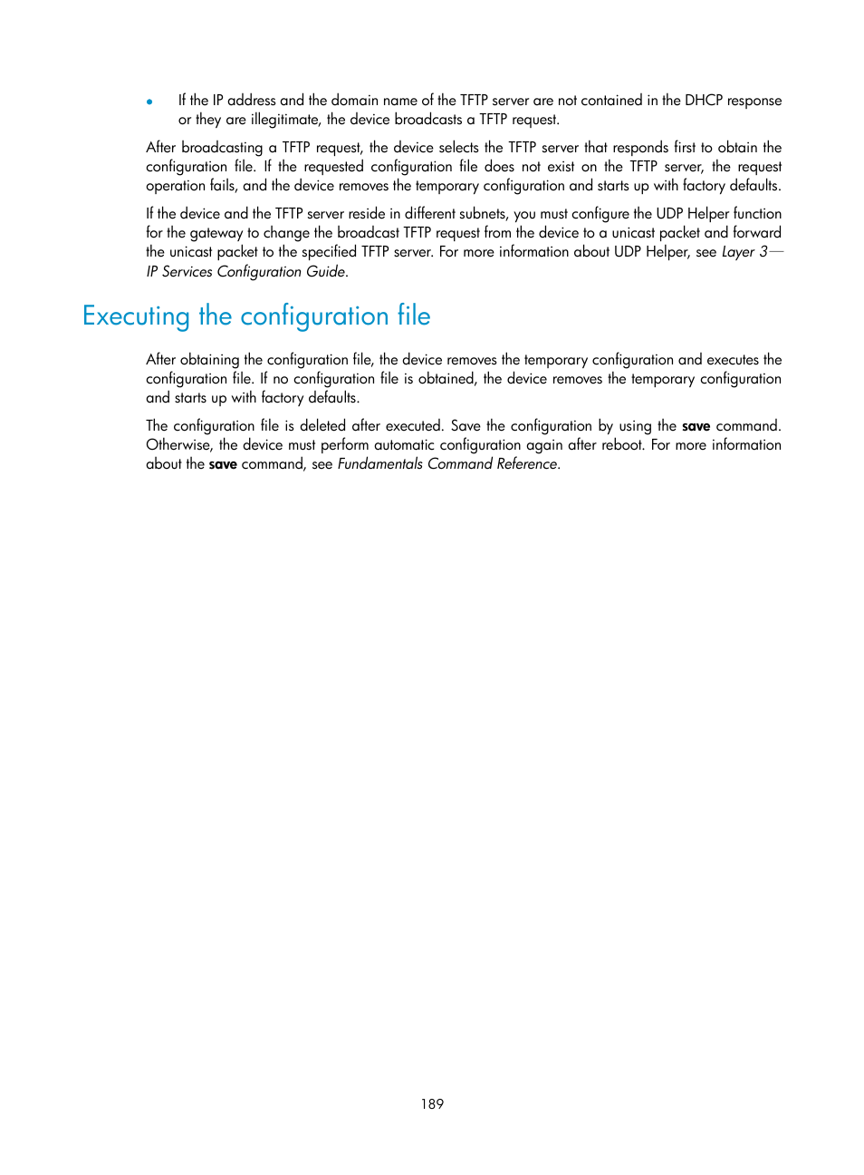 Executing the configuration file | H3C Technologies H3C S12500 Series Switches User Manual | Page 201 / 237