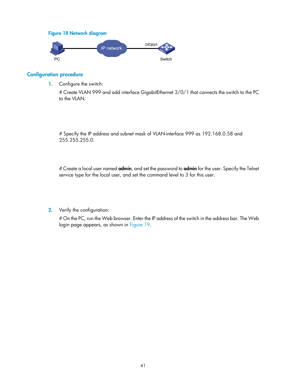 Configuration procedure, N in, Figure 18 | H3C Technologies H3C S12500 Series Switches User Manual | Page 53 / 237