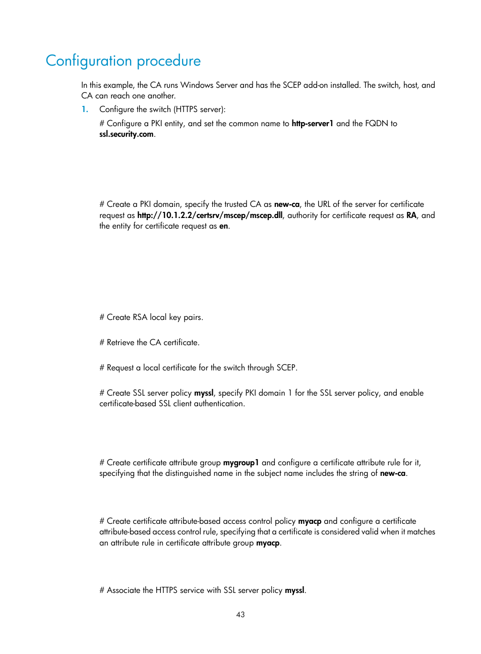 Configuration procedure | H3C Technologies H3C S12500 Series Switches User Manual | Page 55 / 237