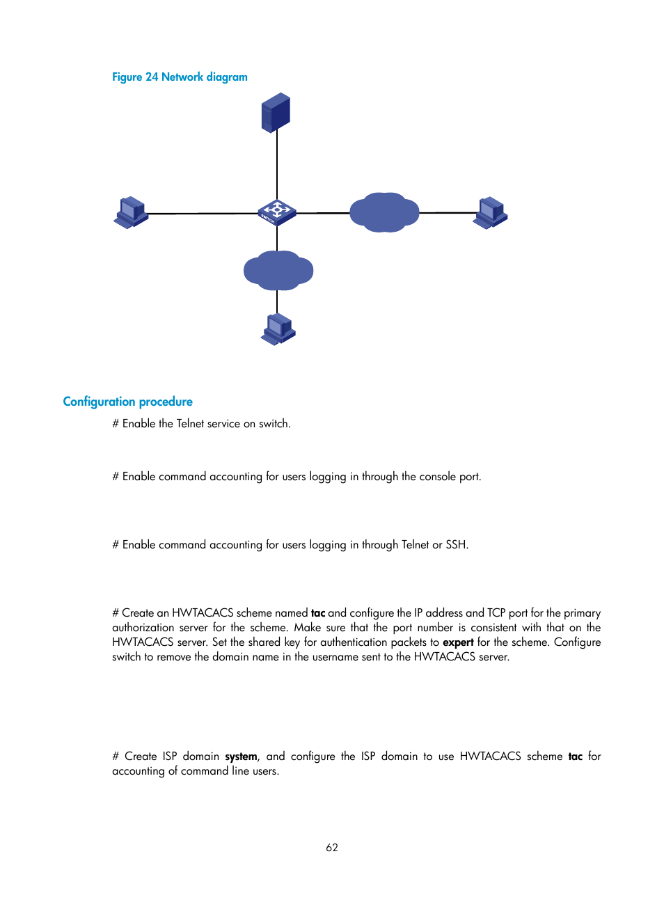 Configuration procedure | H3C Technologies H3C S12500 Series Switches User Manual | Page 74 / 237