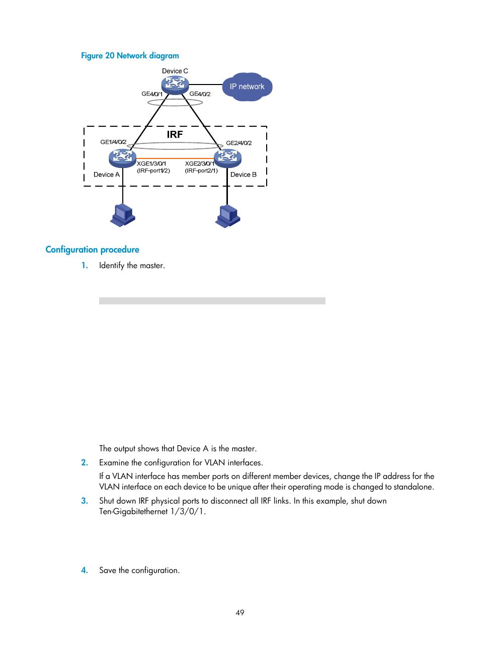 Configuration procedure | H3C Technologies H3C S12500 Series Switches User Manual | Page 57 / 64
