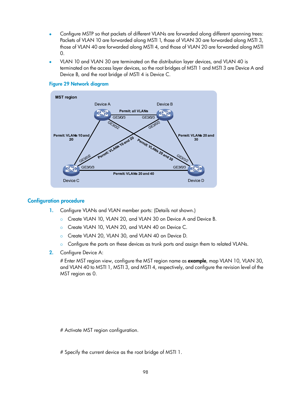 Configuration procedure | H3C Technologies H3C S12500 Series Switches User Manual | Page 111 / 270