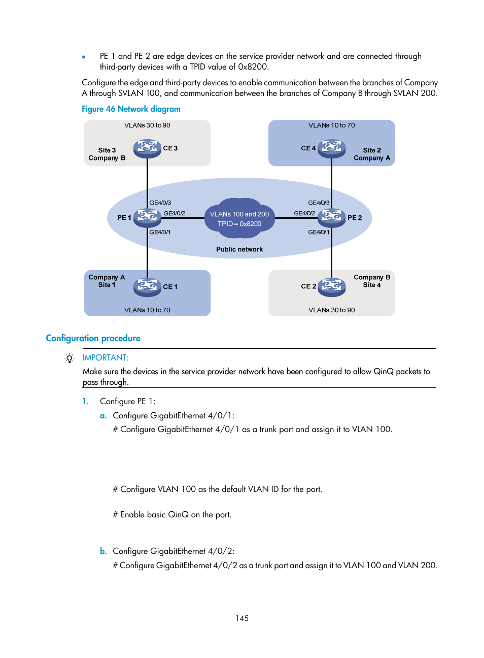 Configuration procedure | H3C Technologies H3C S12500 Series Switches User Manual | Page 158 / 270
