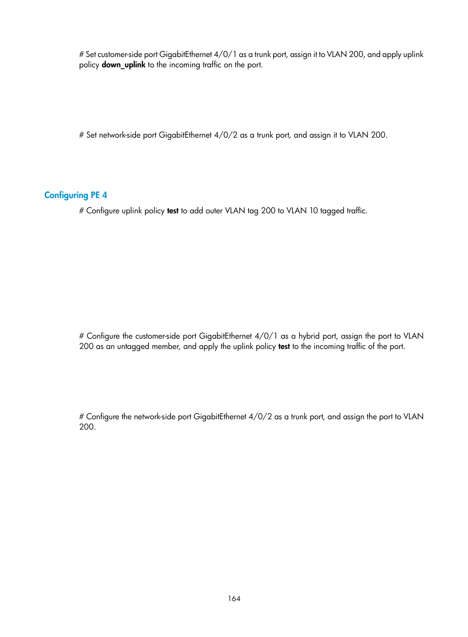 Configuring pe 4 | H3C Technologies H3C S12500 Series Switches User Manual | Page 177 / 270