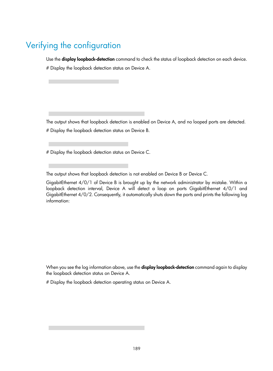 Verifying the configuration | H3C Technologies H3C S12500 Series Switches User Manual | Page 202 / 270