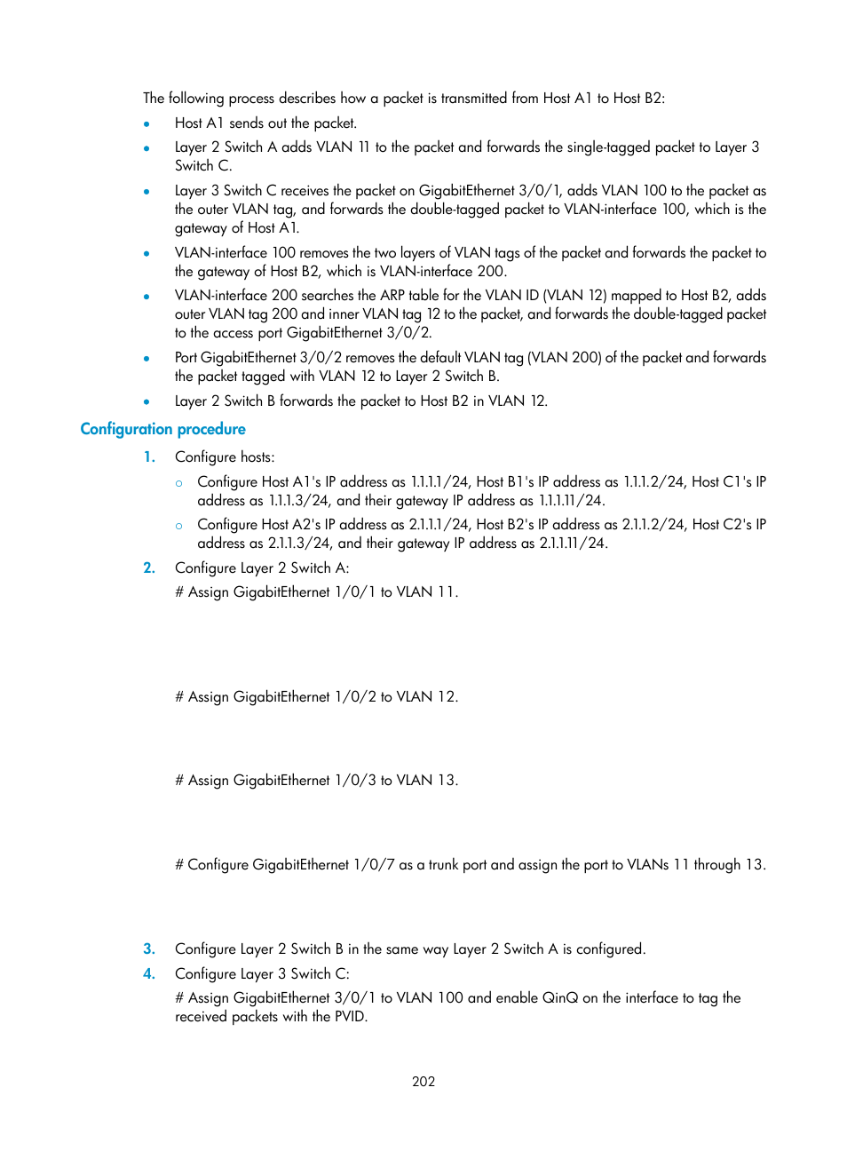 Configuration procedure | H3C Technologies H3C S12500 Series Switches User Manual | Page 215 / 270