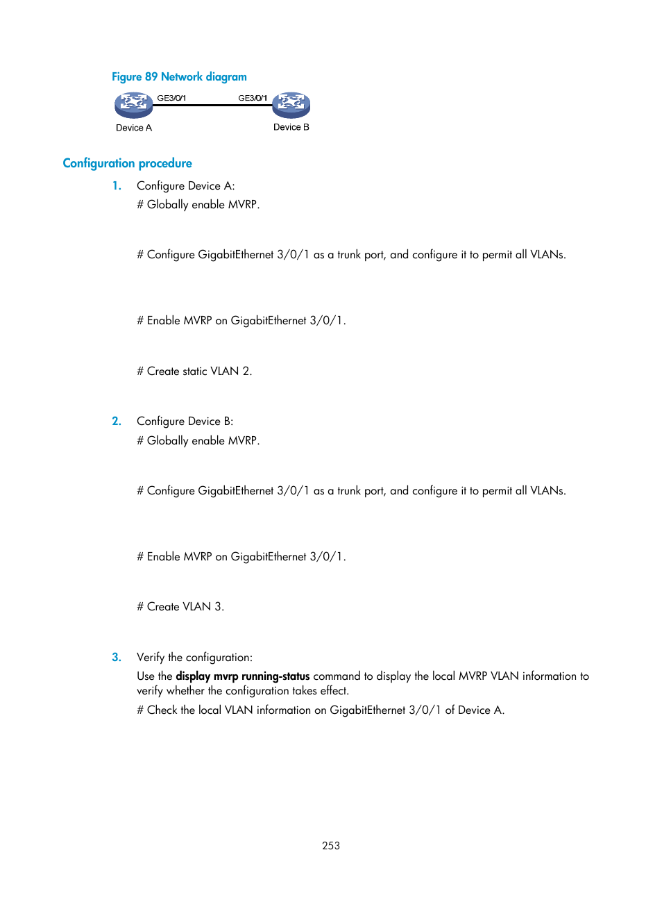 Configuration procedure | H3C Technologies H3C S12500 Series Switches User Manual | Page 266 / 270