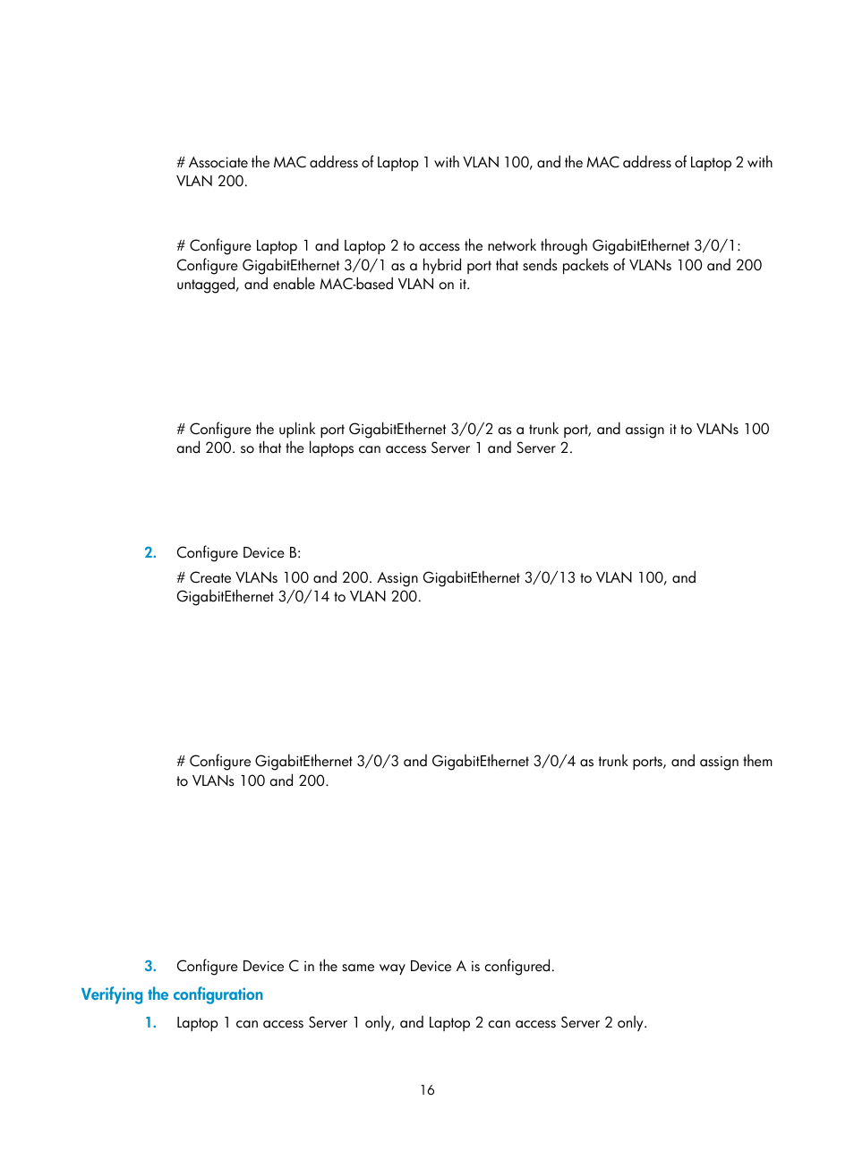 Verifying the configuration | H3C Technologies H3C S12500 Series Switches User Manual | Page 29 / 270