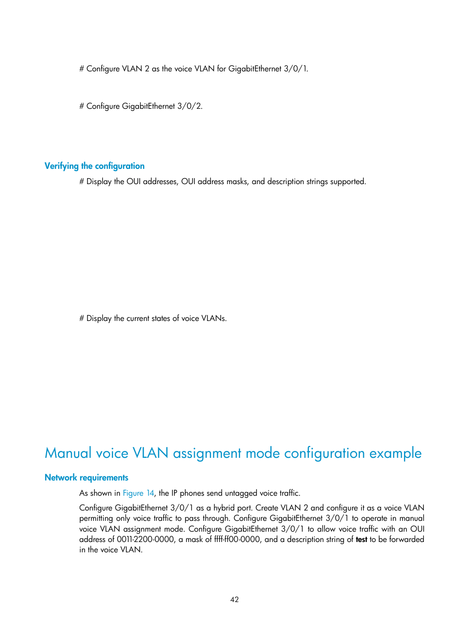 Verifying the configuration, Network requirements | H3C Technologies H3C S12500 Series Switches User Manual | Page 55 / 270
