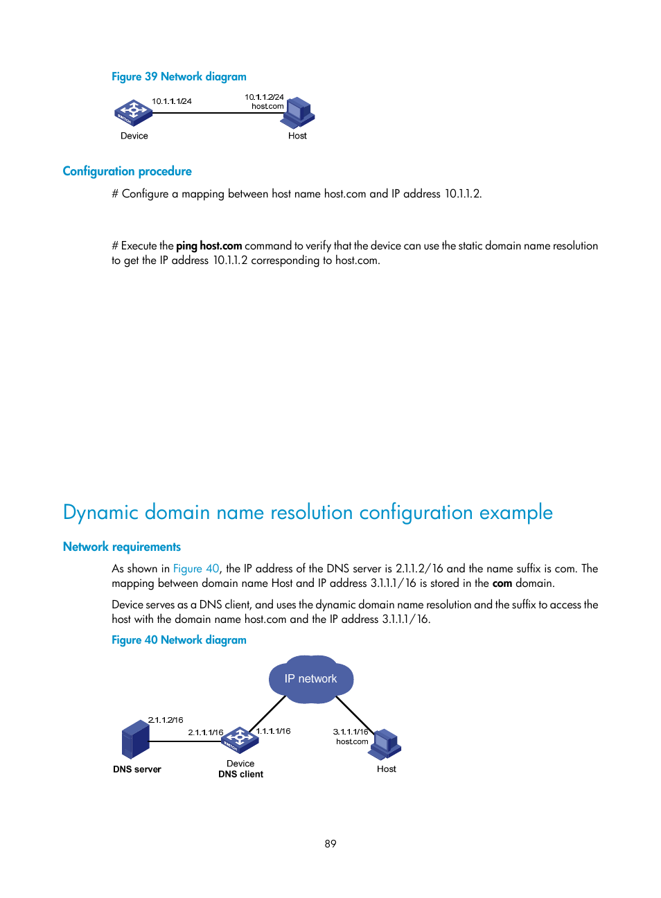 Configuration procedure, Network requirements | H3C Technologies H3C S12500 Series Switches User Manual | Page 103 / 249