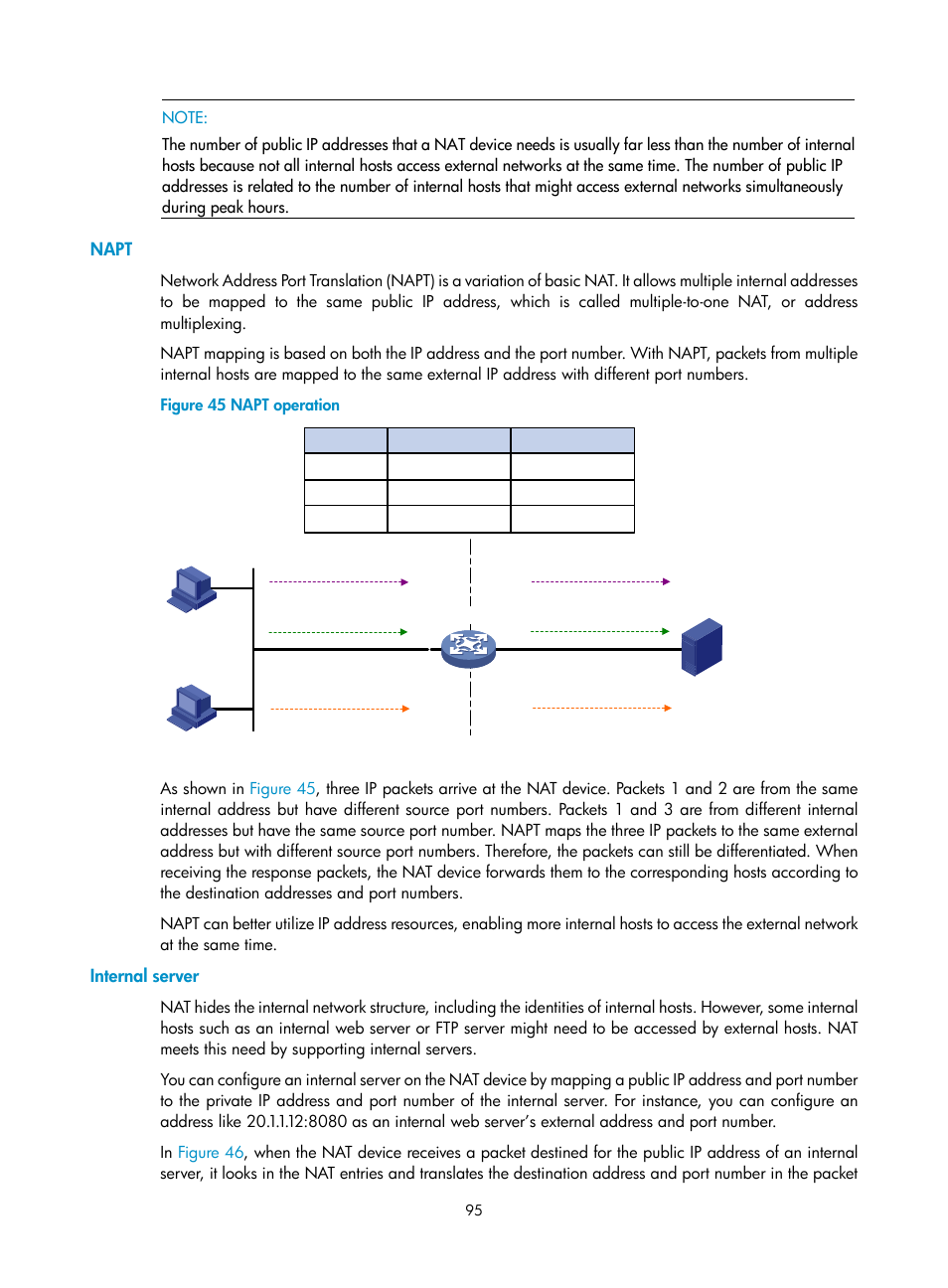 Napt, Internal server | H3C Technologies H3C S12500 Series Switches User Manual | Page 109 / 249