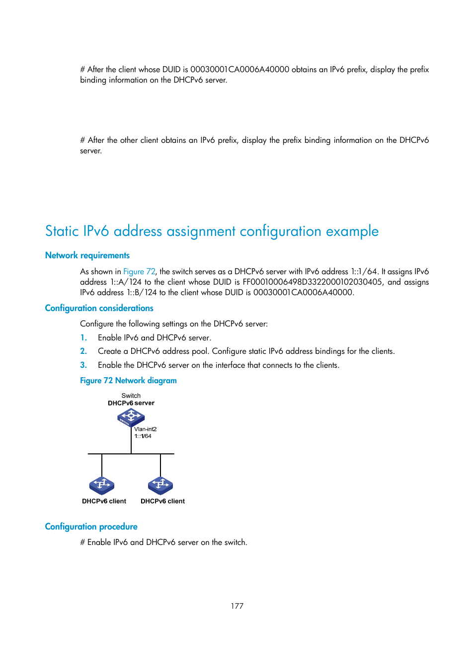 Network requirements, Configuration considerations, Configuration procedure | H3C Technologies H3C S12500 Series Switches User Manual | Page 191 / 249