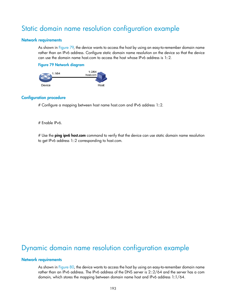 Network requirements, Configuration procedure | H3C Technologies H3C S12500 Series Switches User Manual | Page 207 / 249