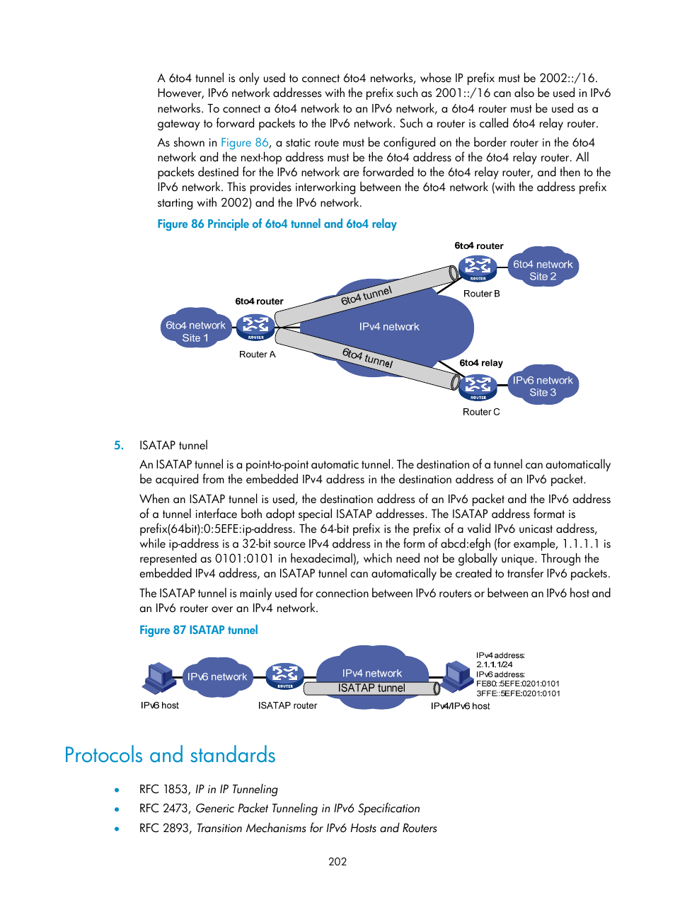 Protocols and standards | H3C Technologies H3C S12500 Series Switches User Manual | Page 216 / 249