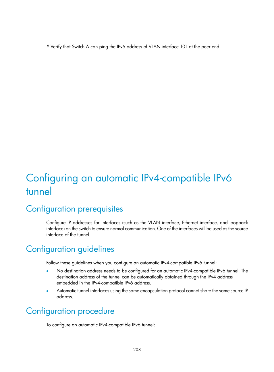 Configuration prerequisites, Configuration guidelines, Configuration procedure | H3C Technologies H3C S12500 Series Switches User Manual | Page 222 / 249
