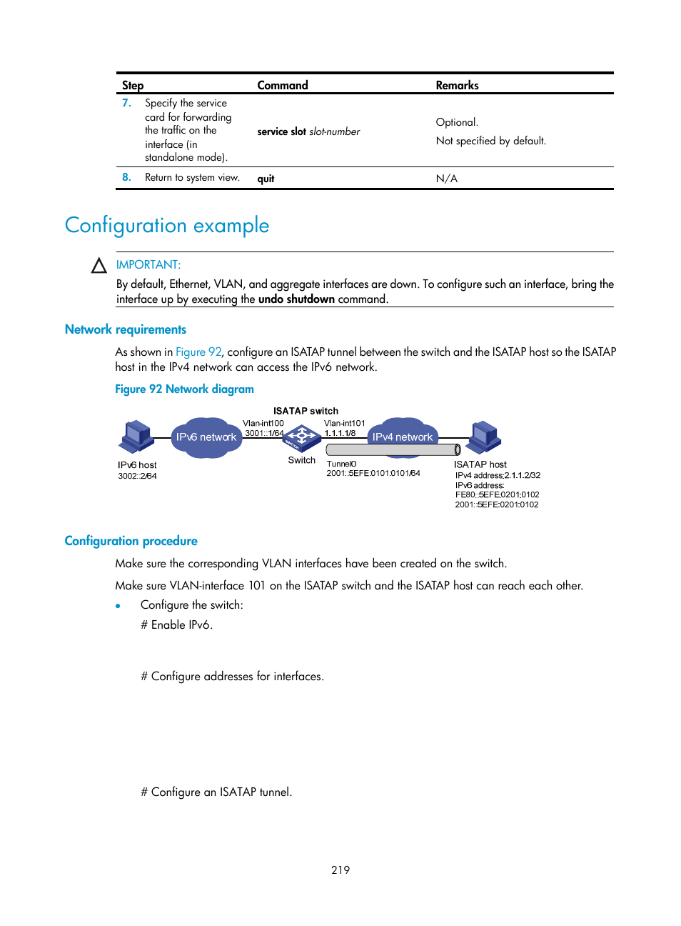 Configuration example, Network requirements, Configuration procedure | H3C Technologies H3C S12500 Series Switches User Manual | Page 233 / 249