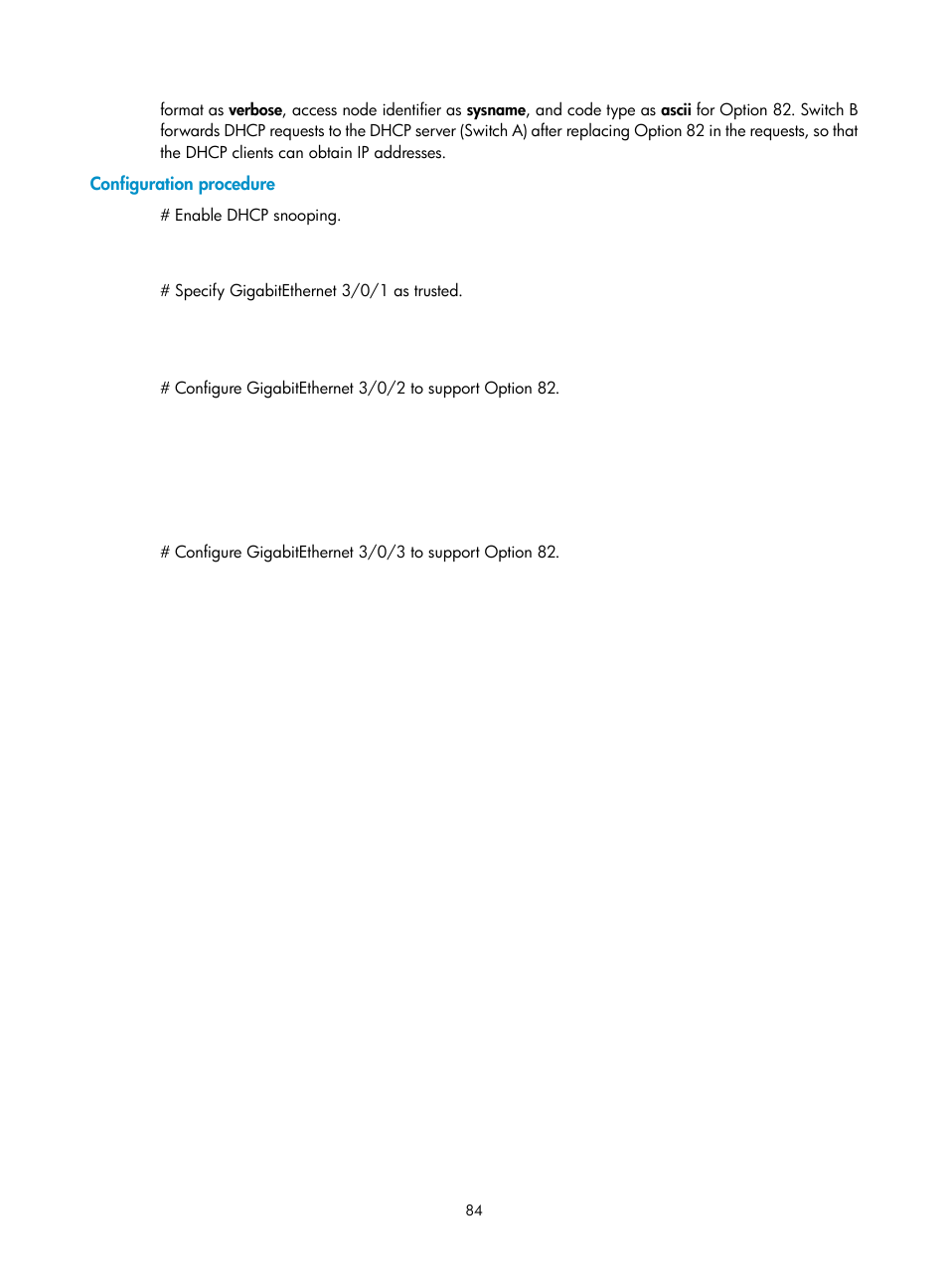 Configuration procedure | H3C Technologies H3C S12500 Series Switches User Manual | Page 98 / 249