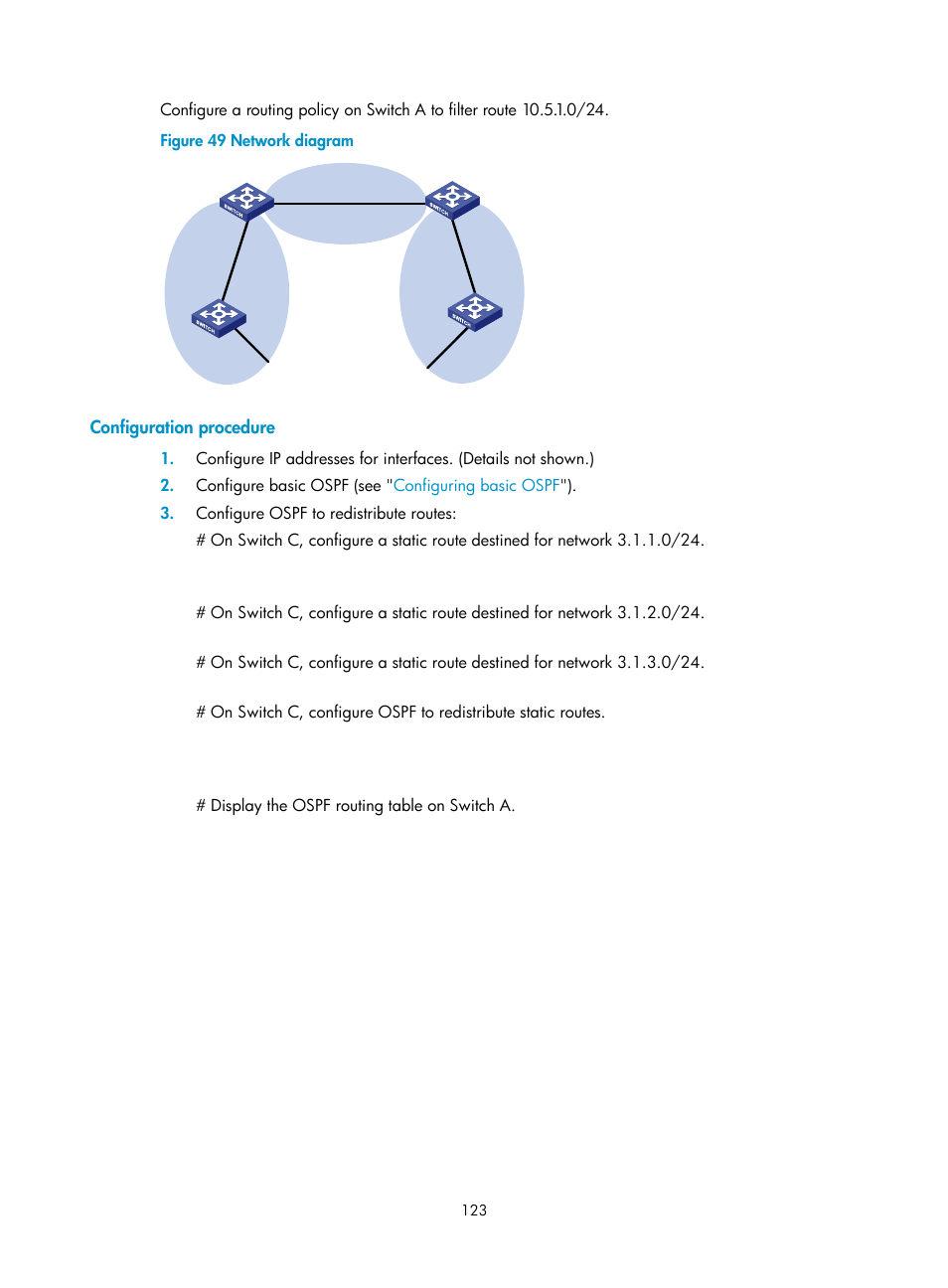 Configuration procedure | H3C Technologies H3C S12500 Series Switches User Manual | Page 139 / 443