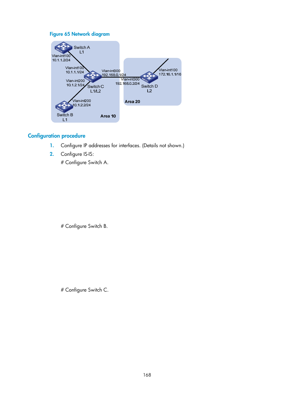 Configuration procedure | H3C Technologies H3C S12500 Series Switches User Manual | Page 184 / 443