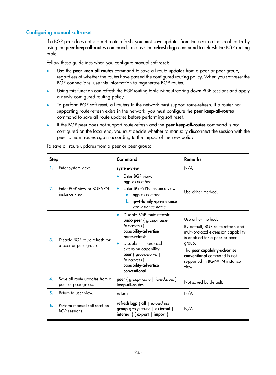 Configuring manual soft-reset | H3C Technologies H3C S12500 Series Switches User Manual | Page 251 / 443