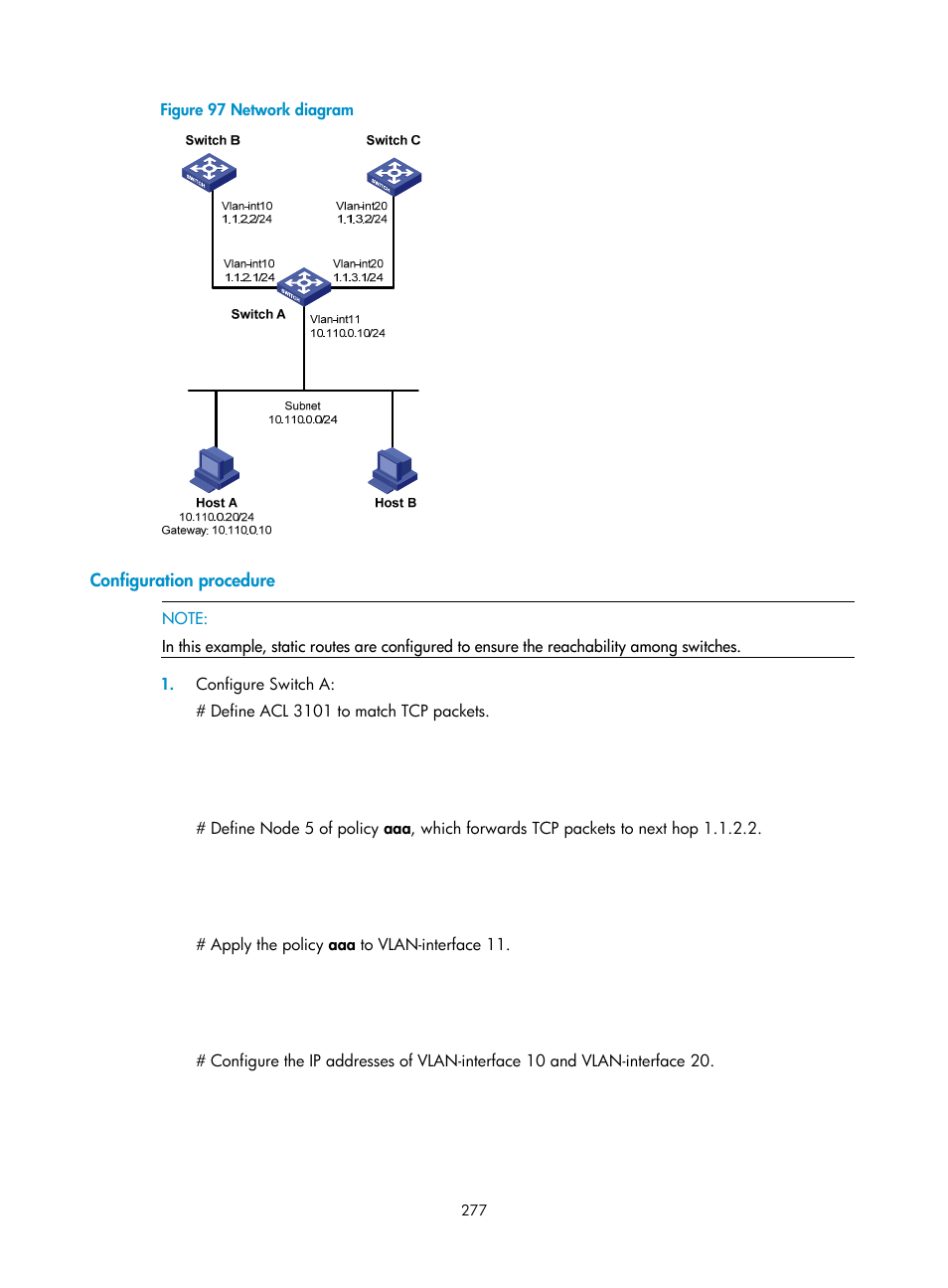 Configuration procedure | H3C Technologies H3C S12500 Series Switches User Manual | Page 293 / 443