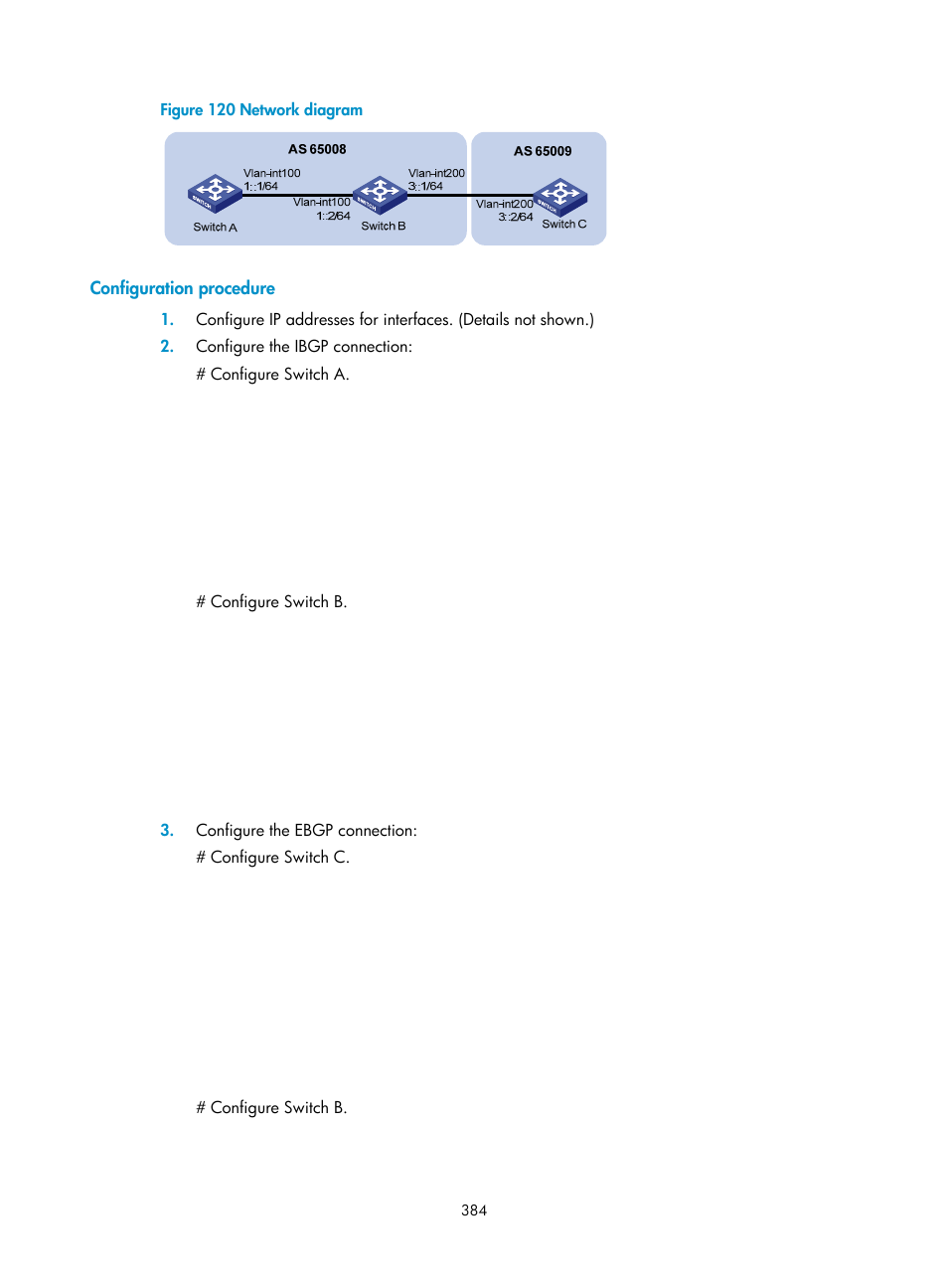 Configuration procedure | H3C Technologies H3C S12500 Series Switches User Manual | Page 400 / 443