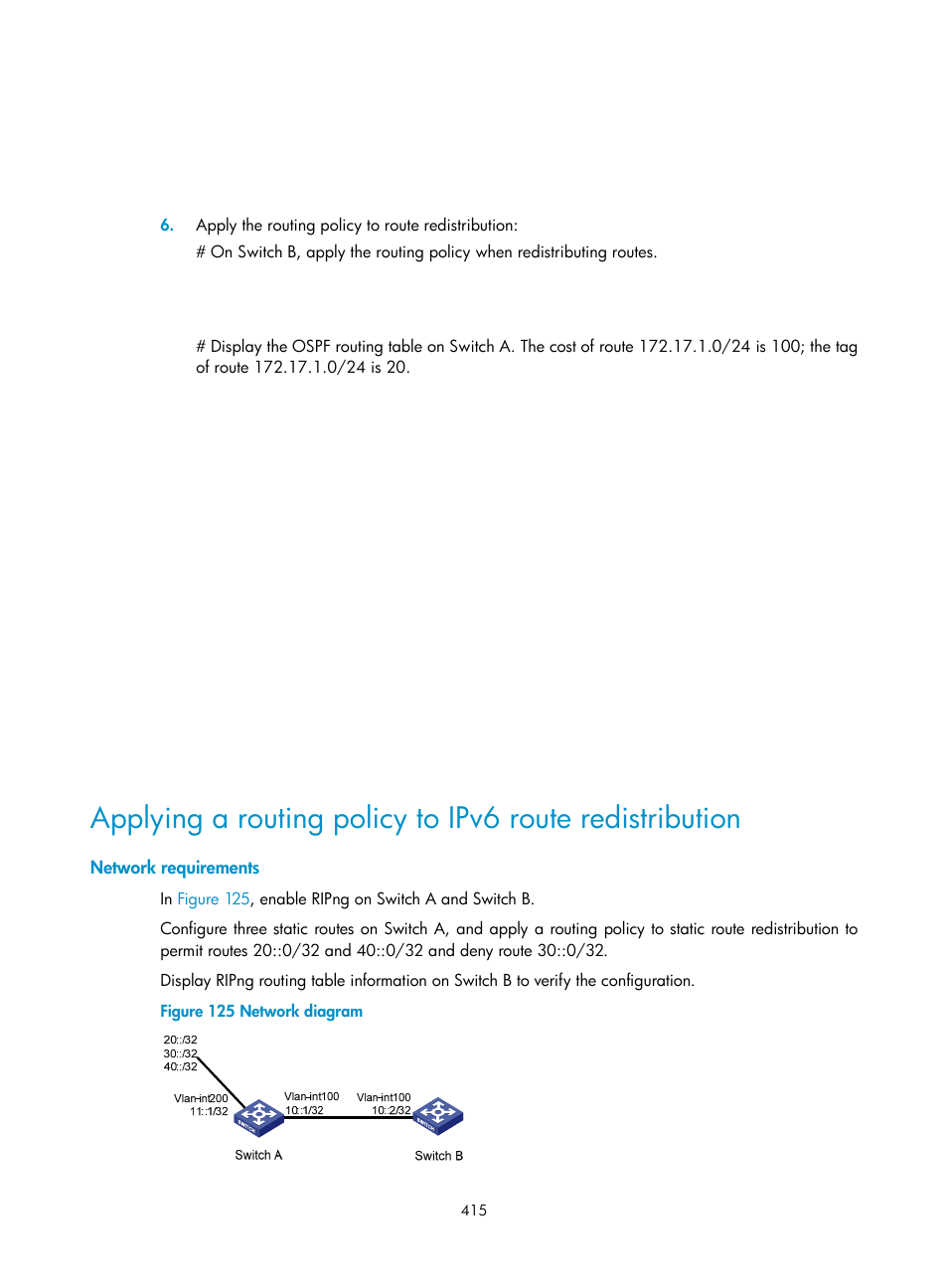 Network requirements | H3C Technologies H3C S12500 Series Switches User Manual | Page 431 / 443