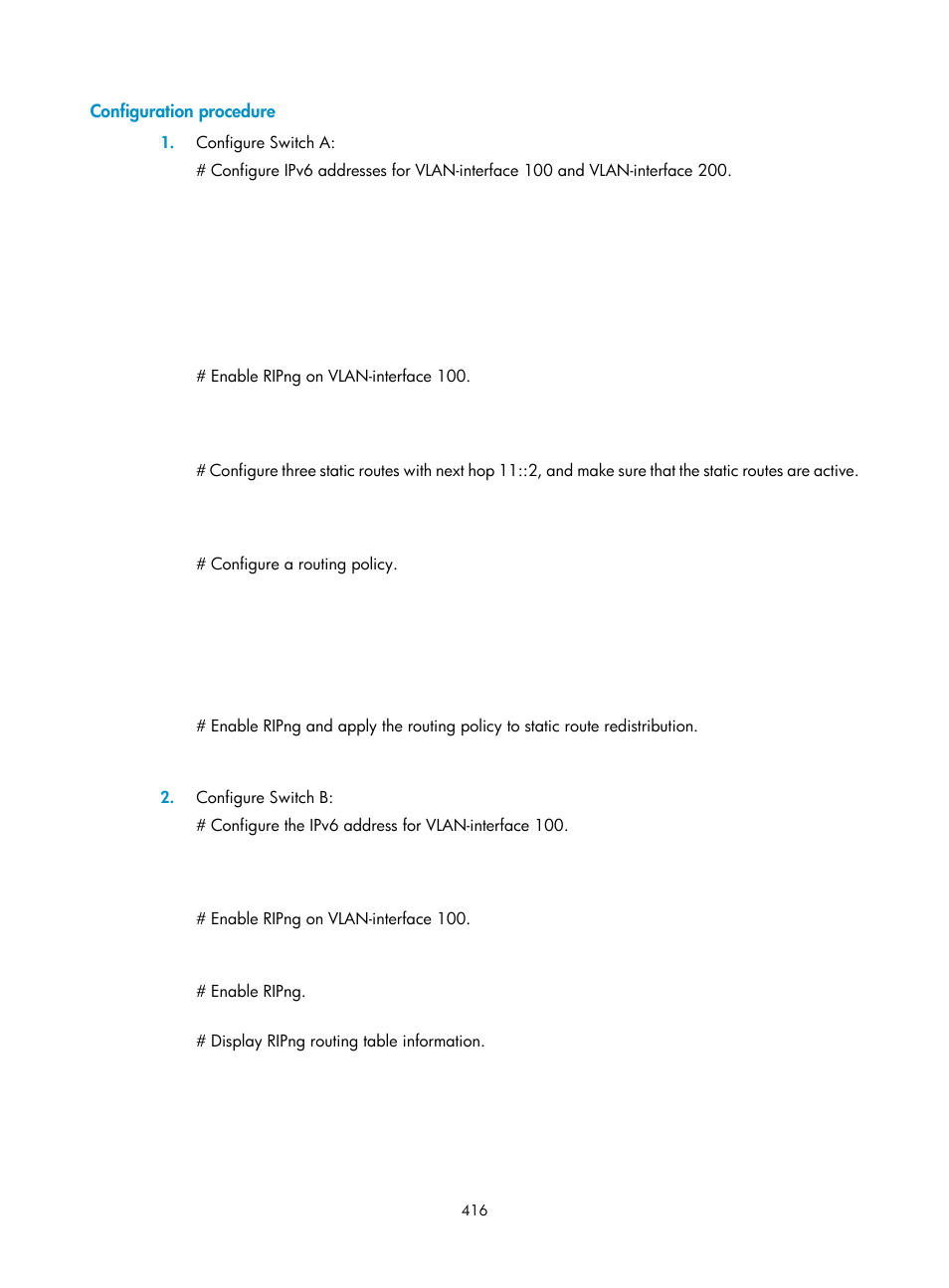 Configuration procedure | H3C Technologies H3C S12500 Series Switches User Manual | Page 432 / 443