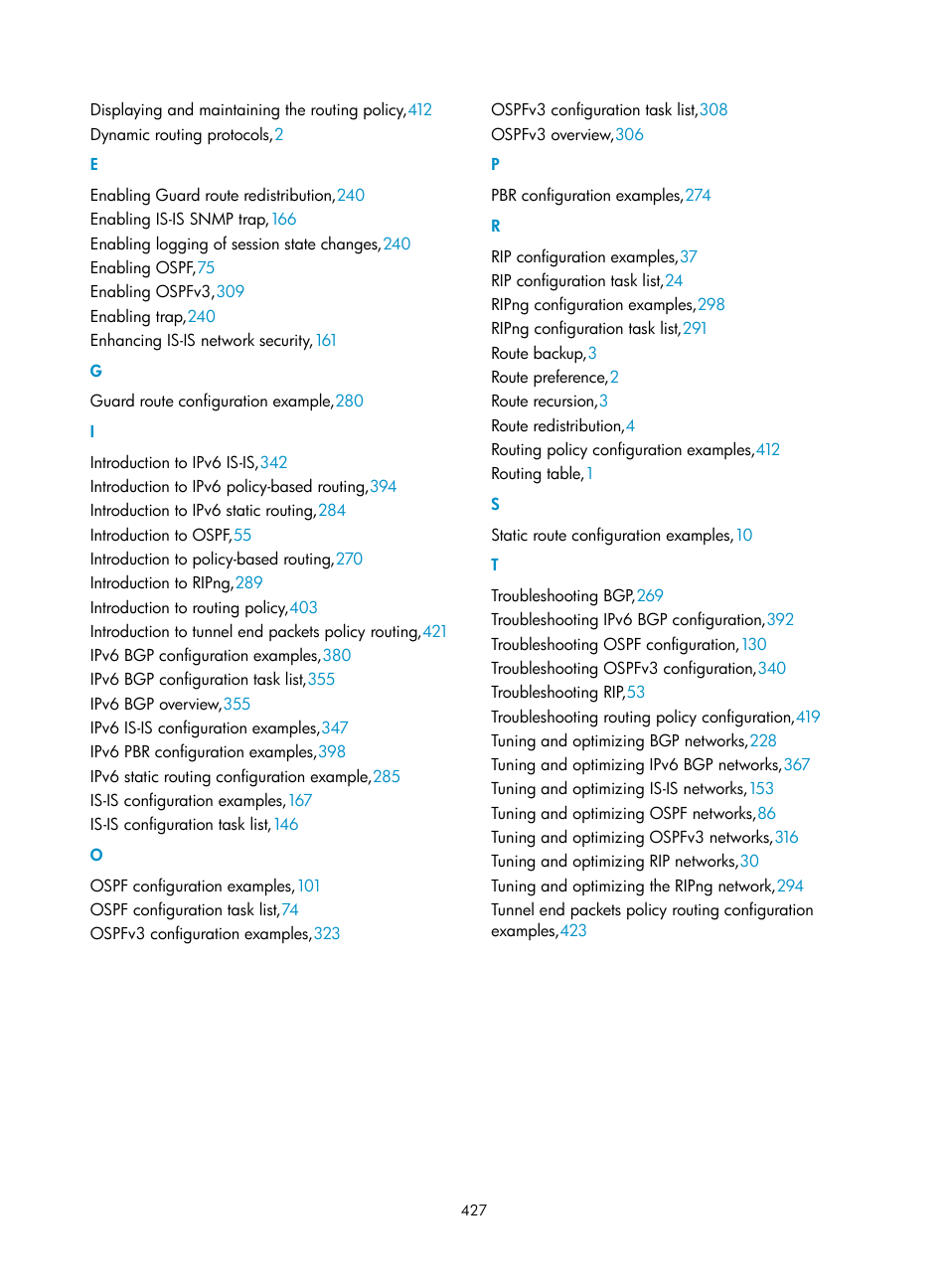 E g i, O p r s t | H3C Technologies H3C S12500 Series Switches User Manual | Page 443 / 443