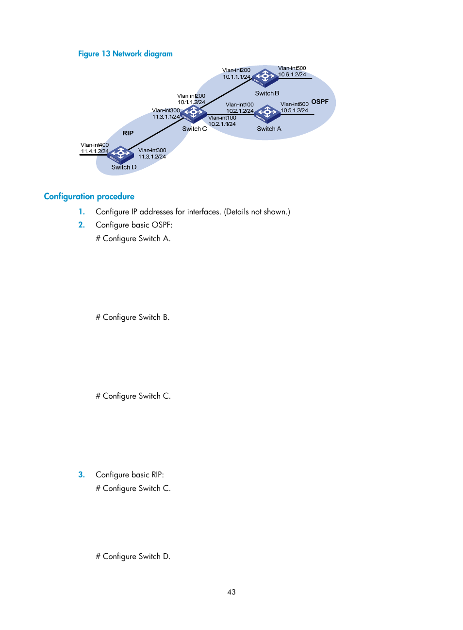 Configuration procedure | H3C Technologies H3C S12500 Series Switches User Manual | Page 59 / 443