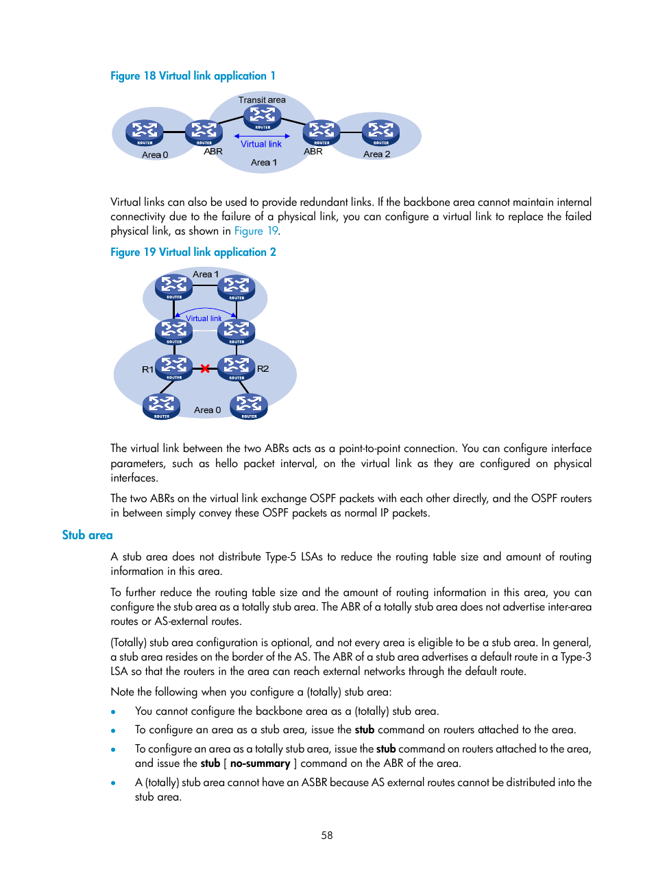 Stub area, Figure 18 | H3C Technologies H3C S12500 Series Switches User Manual | Page 74 / 443